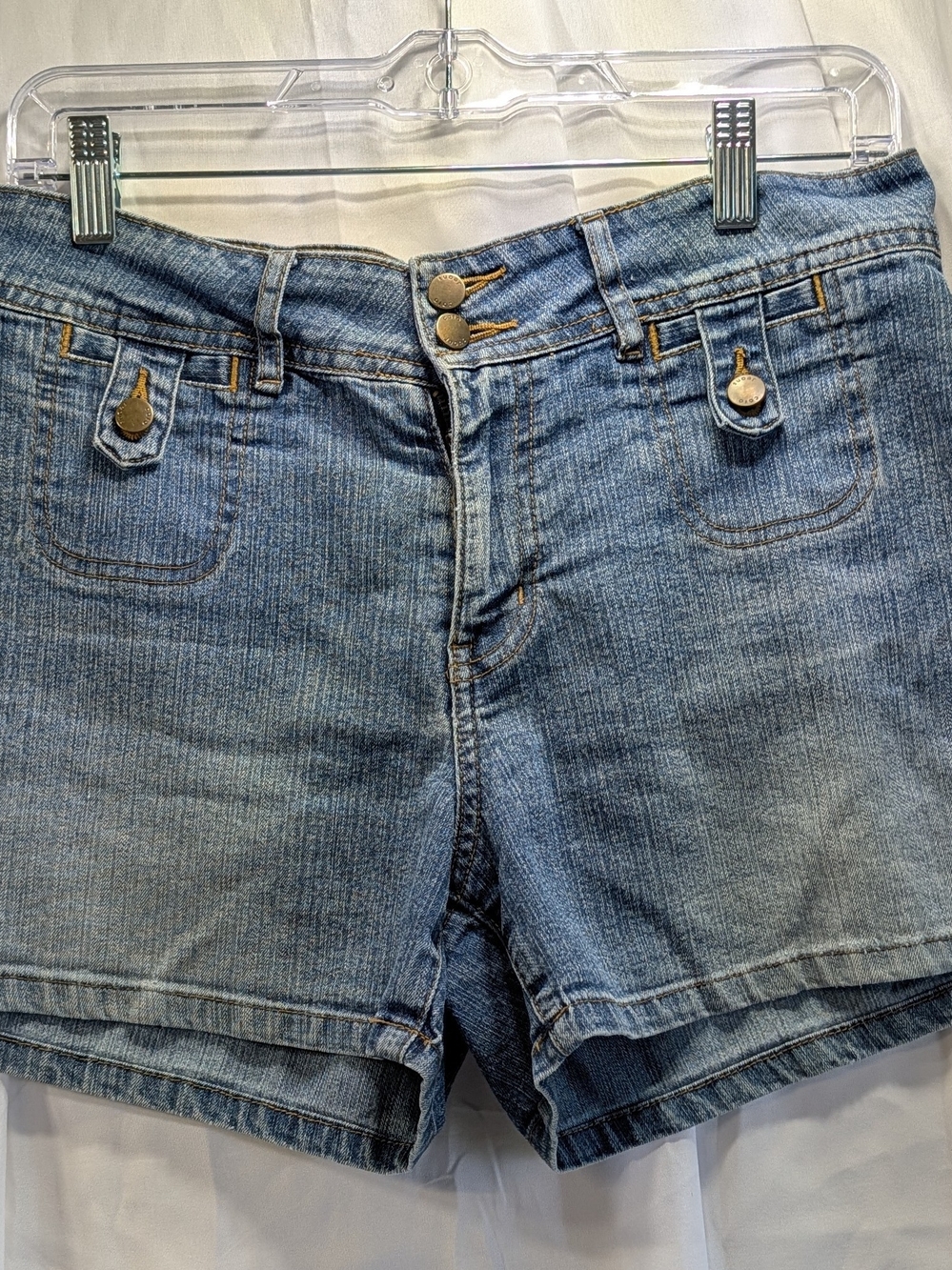 CATO Y2K Micro Mini Denim Shorts w/button Front & Back  Pockets SIze 8